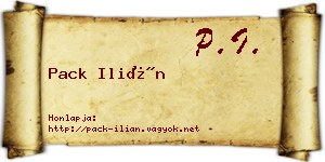 Pack Ilián névjegykártya